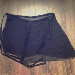 Sheer Black Dance Wrap Skirt